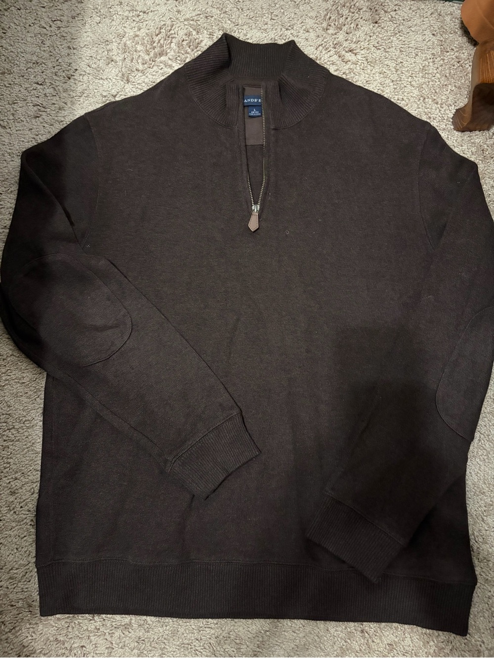 Lands' End Men's Dark Brown Half-Zip Sweater (399)